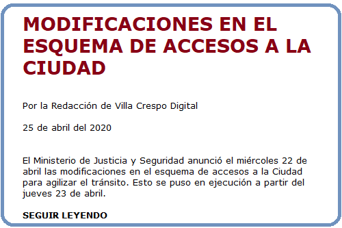 ACCESOS A LA CIUDAD
